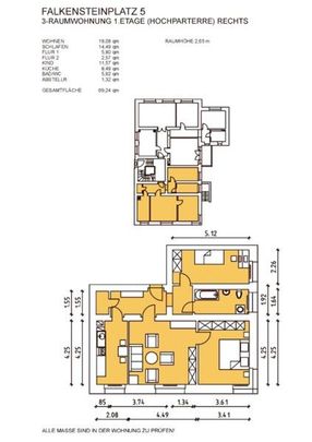 Geräumige, frisch renovierte, 3 Raumwohnung, wartet auf neue Mieter - Photo 1