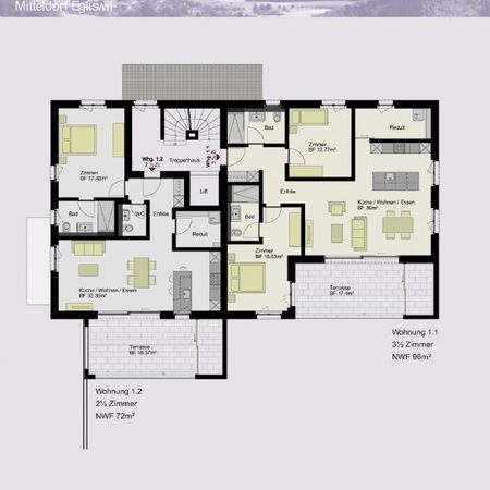 2.5 Zimmer, 72 m² - Photo 4