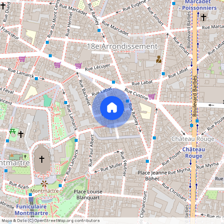 rue Nicolet entre rue Lambert et rue Ramey 75018 Paris (18e arrondissement)