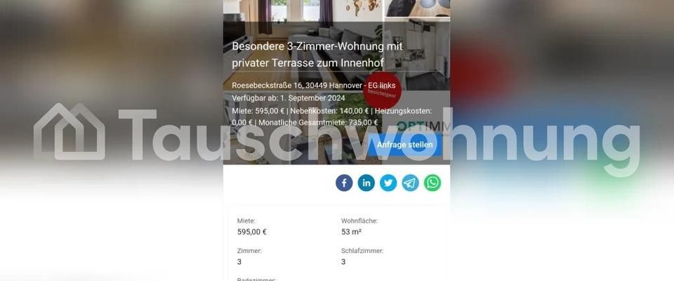 TAUSCHWOHNUNG Schöne Erdgeschosswohnung (3 Zimmer) mit Terrasse - Photo 1