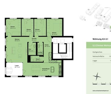 5.5 Zimmer, 139 m², 3. Stock - Foto 6