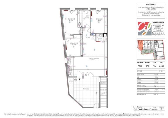 Location appartement t4 83 m² à Nantes (44300) Pont du Cens - Petit Port-Petit port - Faculté - Photo 1