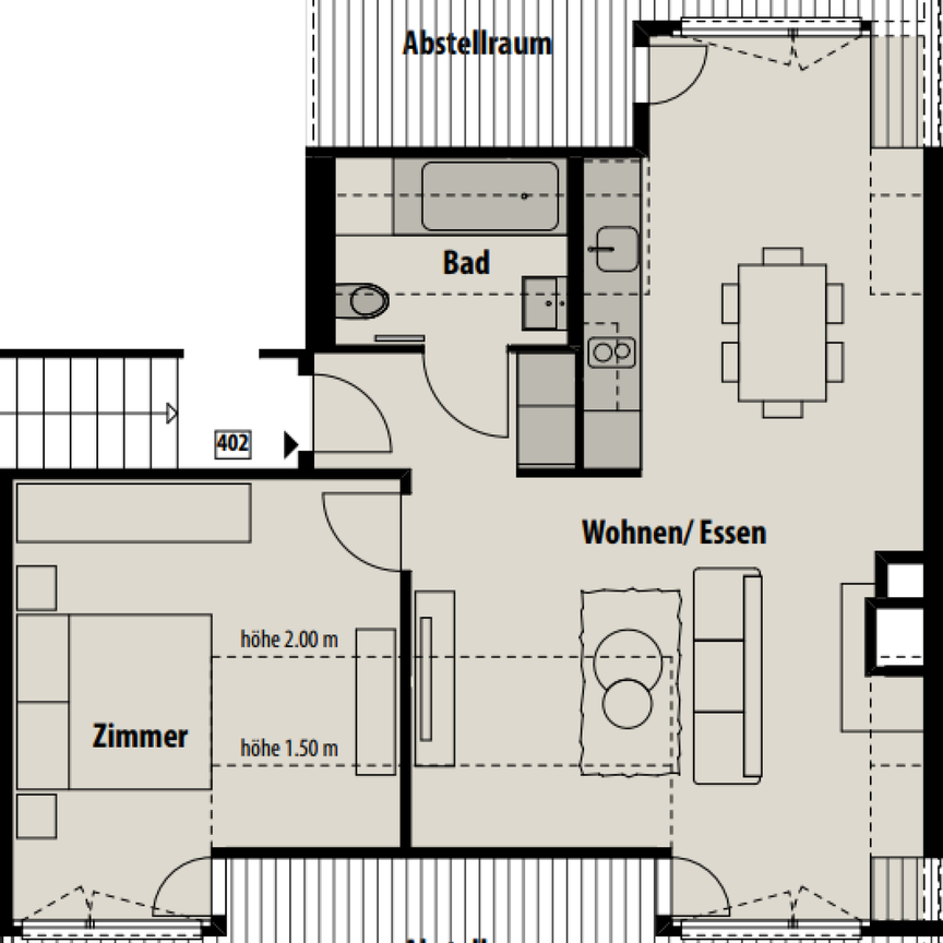 Möbelierte Dachwohnung an zentraler Lage - Photo 1