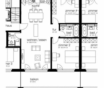 3.5 Zimmer, 91 m², 4. Stock - Photo 5