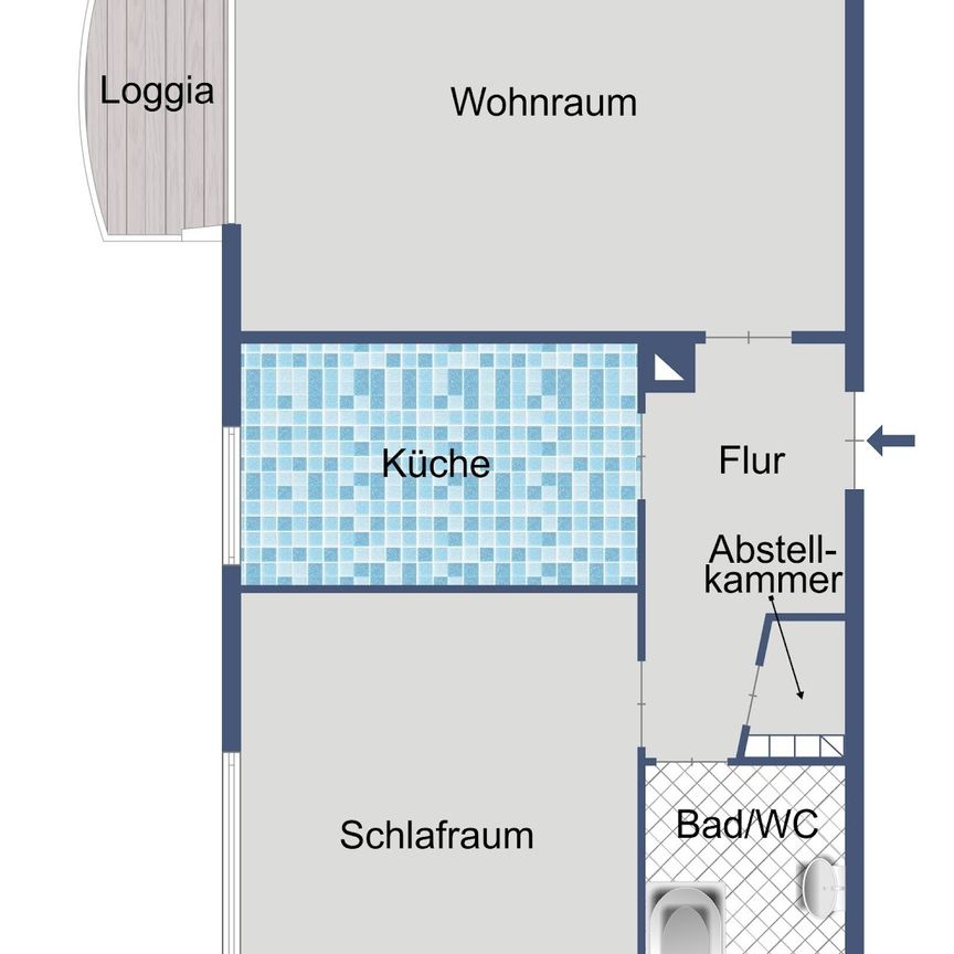 2-Zimmer-Wohnung mit Balkon in Frankfurt-Eschersheim - Foto 1