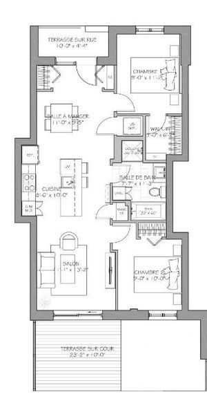 4 et demi avec terasse dans une cours intérieur - Photo 1