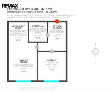 Pronájem moderně zrekonstruovaného 2+kk, 37,7 m - Photo 5