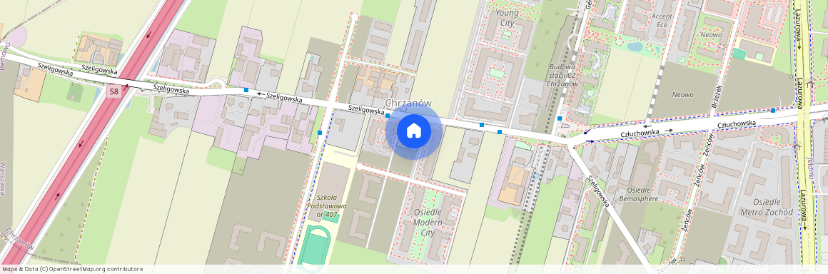 ul. Szeligowska, Chrzanów, Bemowo, Warszawa, mazowieckie