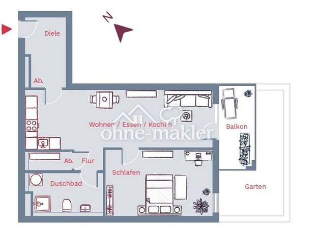 Erstbezug: 2-Zimmer-Wohnung mit EBK, Badausstattung und Kelleranteil - Photo 1