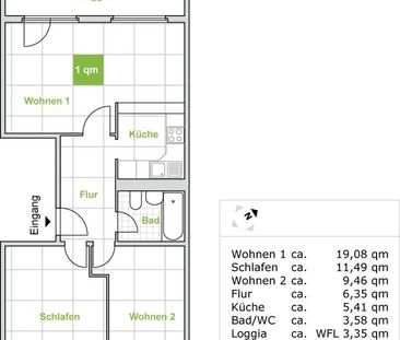 Praktische 3-Raumwohnung nicht weit vom Stadtzentrum entfernt! - Foto 4