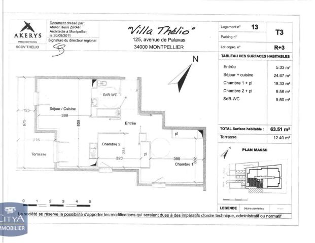 Appartement à louer 3 pièces 63.36m² - Photo 1