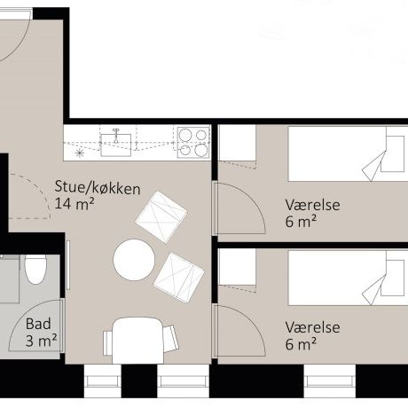 3-værelses studiebolig - Photo 2