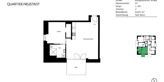 Hochwertige 2-Zimmer-Wohnung mit Loggia im Herzen der Äußeren Neustadt - Photo 3