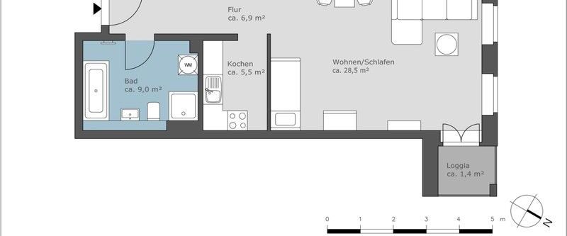 Erstbezug in Citynaher Wohnlage - hochwertige 1 Zimmer Wohnung mit Balkon - Foto 1