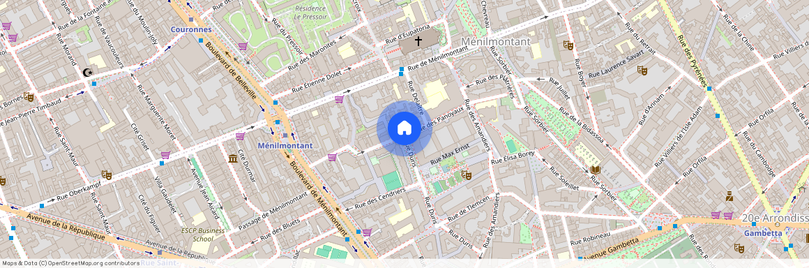 Rue Delaitre, entre Rue Menilmontant et Rue des Panoyaux 75020 Paris (20e arrondissement)