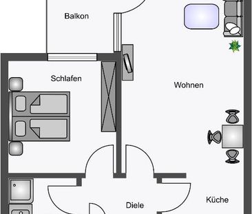 2-Zimmer-Wohnung in Münster-Kinderhaus mit Balkon *Nur mit WBS* - Photo 2