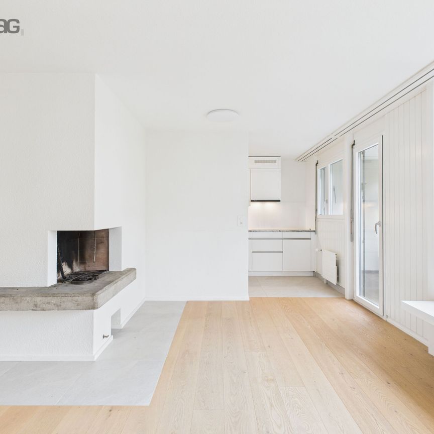 Luminous 5.5-room apartment with fireplace, washing tower & garage box - Photo 1