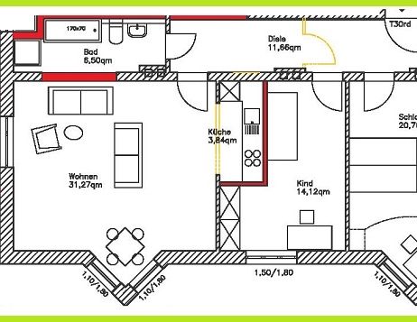 Einziehen und wohlfühlen! Moderne Wohnung zum Erstbezug - Foto 1