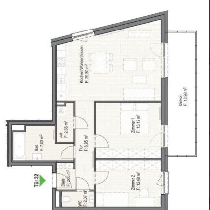 *79 m² moderne Wohnung in Reininghaus mit Balkon & Einbauküche – ab Mai 2026 verfügbar - Foto 2