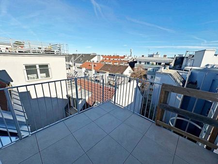 ERSTBEZUG, DACHGESCHOSS, klimatisierte 82 m2 Neubau mit Balkon, Wohnküche, 2 Zimmer, Wannenbad, Parketten, Augarten - Photo 5