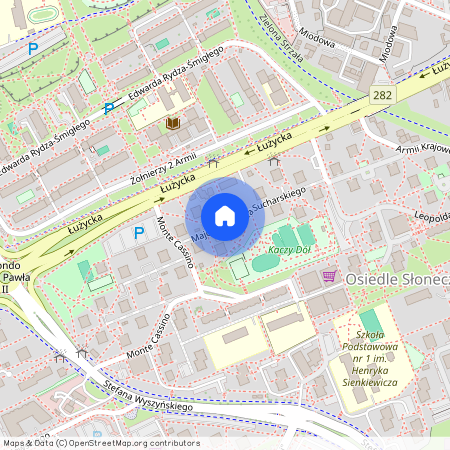 ul. Majora Henryka Sucharskiego, Osiedle Słoneczne, Centrum, Zielona Góra, lubuskie