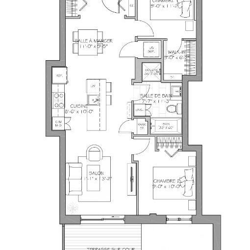 4 et demi avec terasse dans une cours intérieur - Photo 1