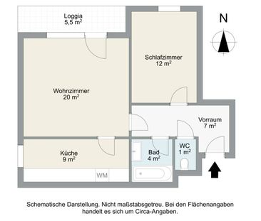 Gut geschnittene 2-Zimmer-Dachgeschoßwohnung | Loggia | separate Kü... - Foto 6