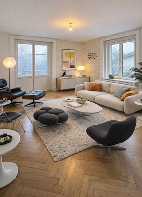 Joli appartement de 4 pièces au 1er étage avec balcon et jardin commun au centre du village de Travers - Photo 1