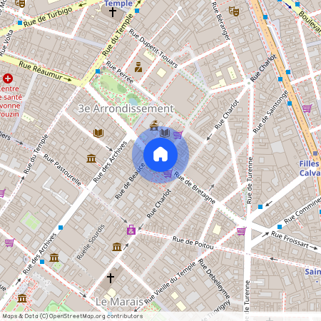 Rue Debeylleme entre rue de Bretagne et rue de Normandie 75003 Paris (3e arrondissement)