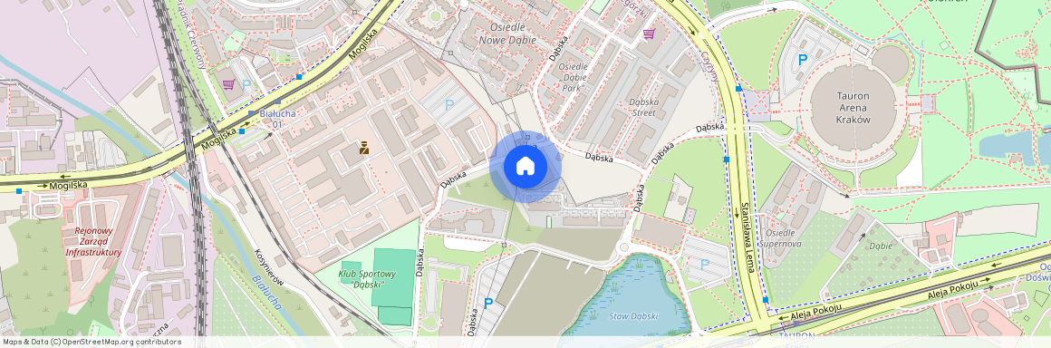 ul. Dąbska, Dąbie, Grzegórzki, Kraków, małopolskie