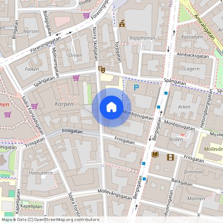 Monbijougatan 1, Centrum