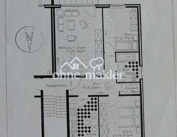 Gut geschnittene, helle 3-Zimmer-Wohnung mit Balkon. - Foto 1