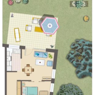 Moderne 1,5 Zimmer-Singlewohnung mit eigenem Garten - Foto 1