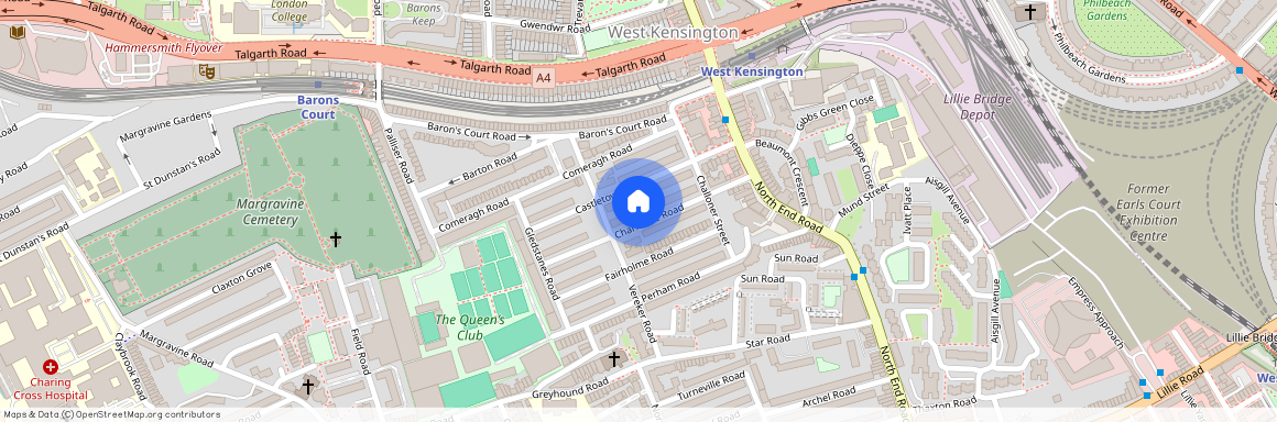 W14, Barons Court