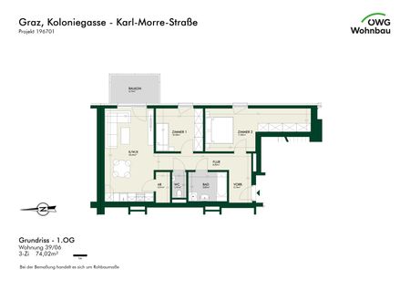 Erstbezug zum Wohlfühlen 3-Zimmer mit Balkon - Photo 5