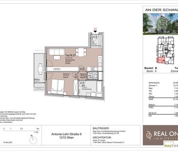 Alte Donau - 2-Zimmer Erstbezugswohnung im 4. OG - Beziehbar ab Okt... - Foto 3