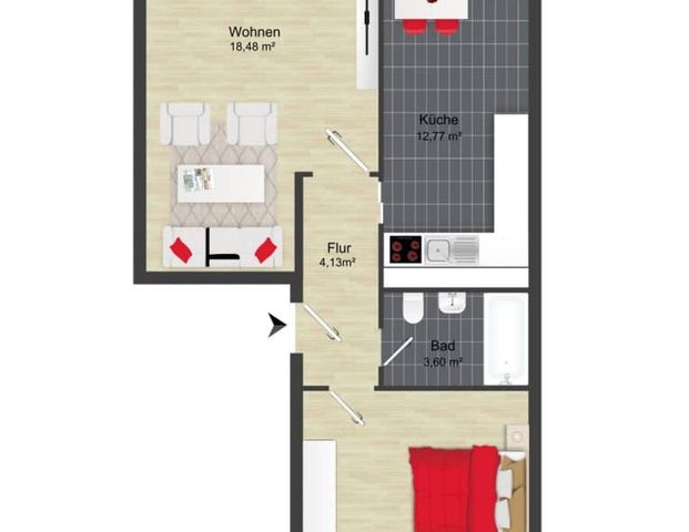 Gut geschnittene 2-Raum-Wohnung – ideal für Singles, Paare oder Pendler - Photo 1