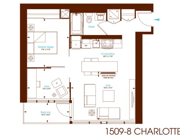 For Lease - 8 Charlotte Street Unit# 1509, Toronto, Ontario - Photo 1