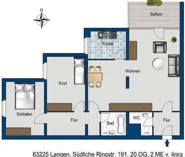 Toller Ausblick: Große 3-Zimmerwohnung mit Balkon - Photo 3