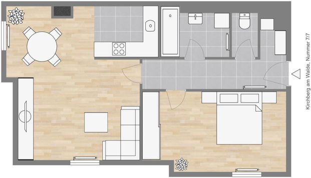Gut angelegte 2-Zimmerwohnung im Dachgeschoss - Photo 1