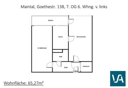 ﻿Schöne 2-Zimmer-Wohnung mit Balkon in Maintal-Bischofsheim zu vermieten - Foto 3