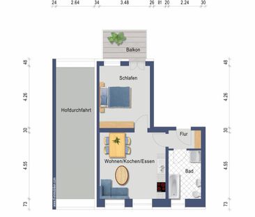 EinzelEtage - optimales Apartment mit Balkon - gen Süden am Pfaffen... - Photo 3