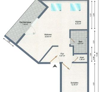 Moderne und helle 2-Zimmerwohnung mit Dachterrasse in schöner Wohnl... - Foto 6