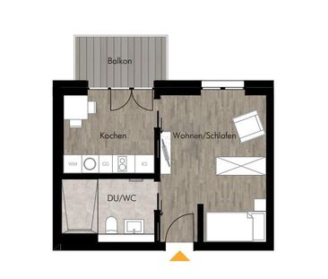 + Wohnen am Kulturpalast + Barrierefreie 1-Raum-Wohnung mit Einbauk... - Photo 1