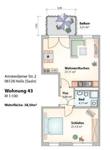 Hochhinaus und Top-Aussicht inklusive! Eine tolle Dachgeschosswohnung mit 2 Zimmern in Halles Süden. - Foto 3