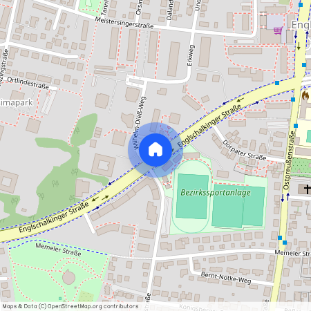 Englschalkinger Straße, 81927 München Cosimapark ca. 4, 7 km north-east of Munich-center