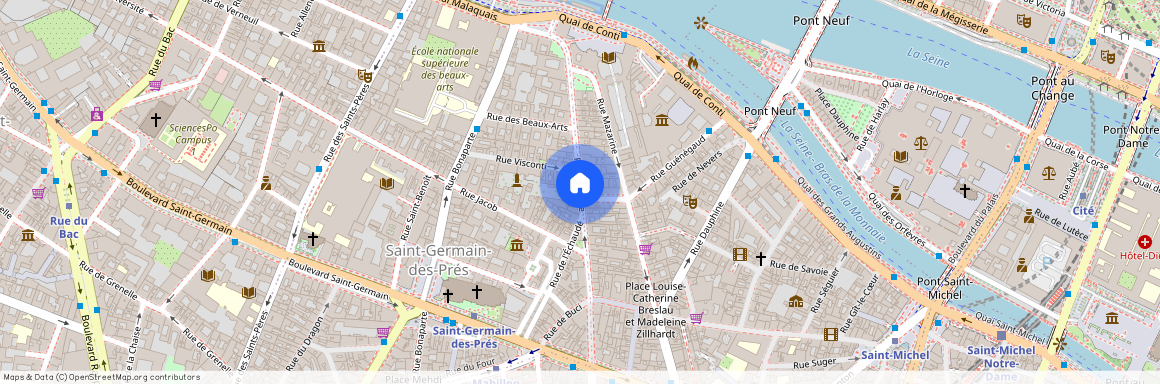 Rue Visconti entre Rue Bonaparte et Rue de Seine 75006 Paris (6e arrondissement)