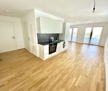 Donaublick: Moderne 1-Zimmer-Wohnung mit Balkon direkt bei U2-Donau... - Photo 3