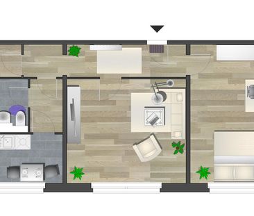 Sofort verfügbare 2-Raum-Wohnung mit Einbauküche - Foto 5