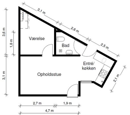 2-værelses studiebolig - Photo 1